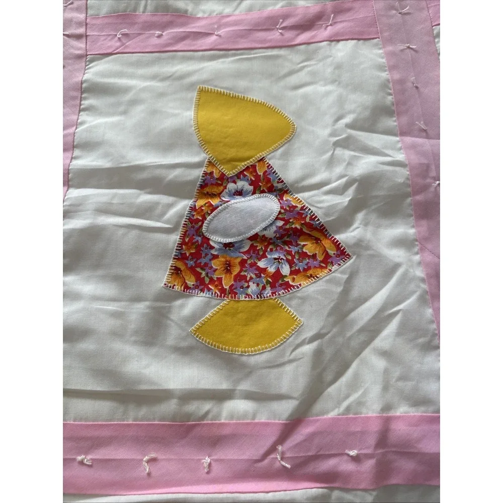 Handmade Blanket Twin Cotton Sun Bonnet Sue Quilted‎ 88 X 32
